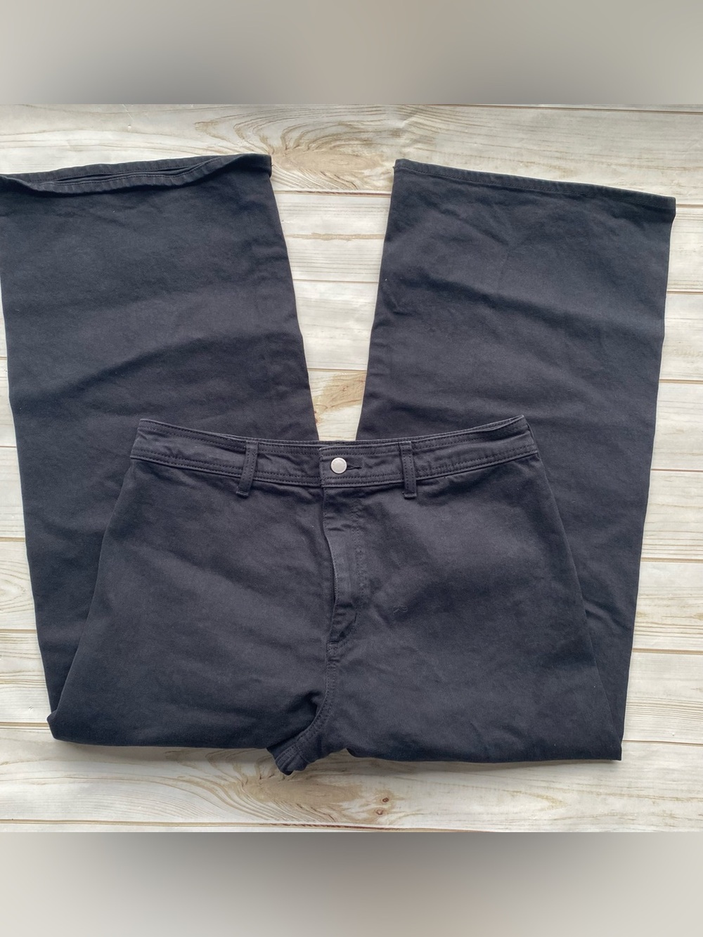 Universal Thread solid black sailor high waist wide leg denim jeans fall winter